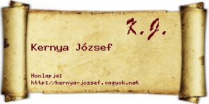 Kernya József névjegykártya